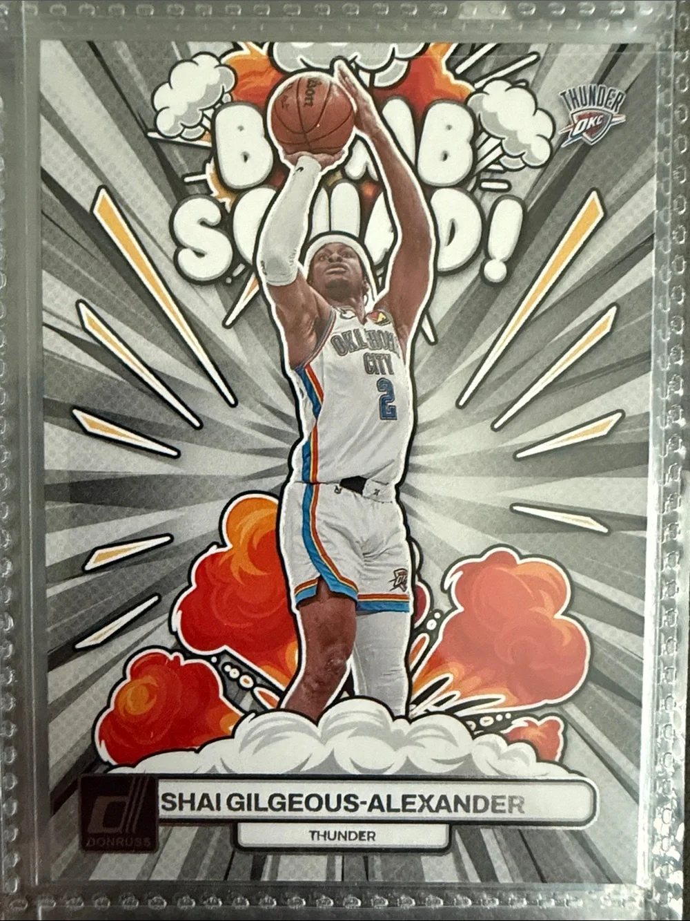 Shai Gilgeous-Alexander Donruss Boom Squad Insert - White/Orange/Blue